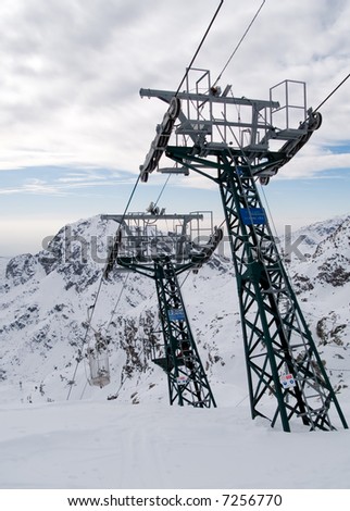 Cableway in Italian Alps