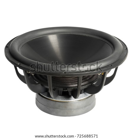 Speaker subwoofer 15 inches on a white background isolated