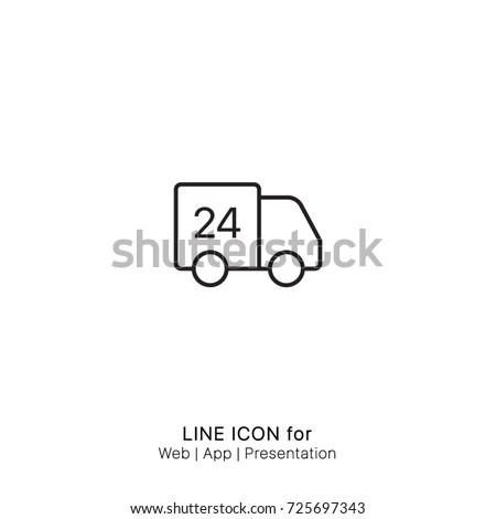 Icon 24 hour car shipping graphic design single icon vector