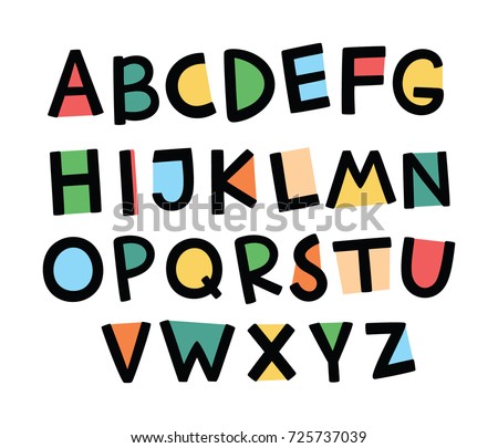 Cute alphabet for kids Royalty-Free Stock Photo #725737039