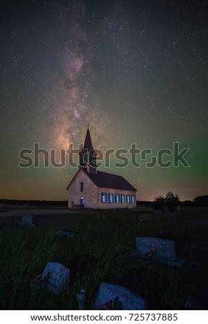 Magical church under the stars