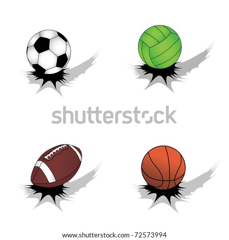Set of isolated jumping sport balls (eps8)