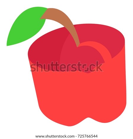 Paper apples icon. Isometric illustration of paper apples vector icon for web