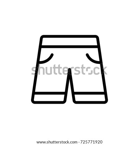 Shorts flat icon. Single high quality outline symbol of summer for web design or mobile app. Thin line signs of swimming for design logo, visit card, etc. Outline logo of beach