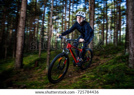 Young man cycling