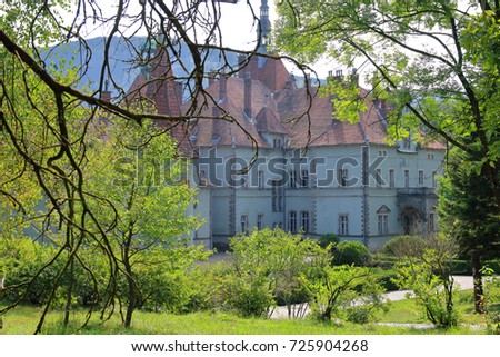 Picture was taken in Ukraine in the Beregvar tract. In the photo, the Schonborn castle is surrounded by a park.