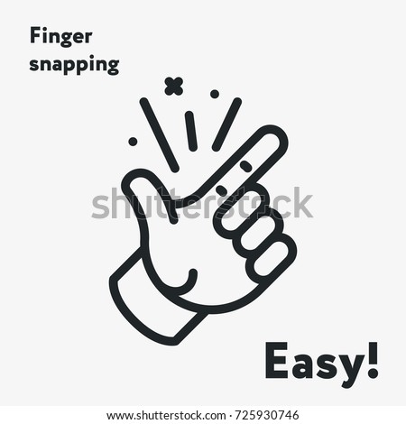 Easy Concept. Finger Snapping  Hand Gesture Minimal Flat Line Outline Stroke Icon Pictogram Royalty-Free Stock Photo #725930746
