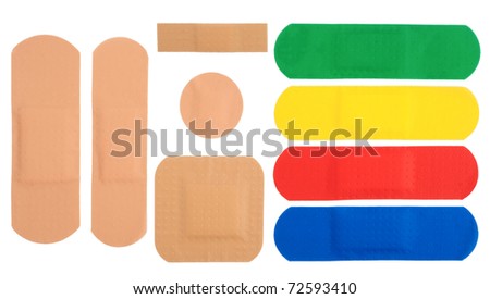 Sticking plasters isolated on white background
