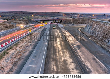 Construction of a motorway in Segovia - Spain