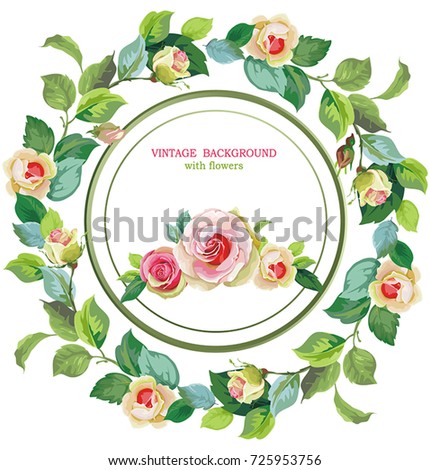 Greeting card with beautiful roses Vector Illustration EPS8