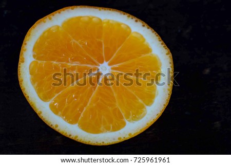 Orange on black background 