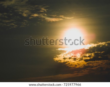The sun in the evening sky