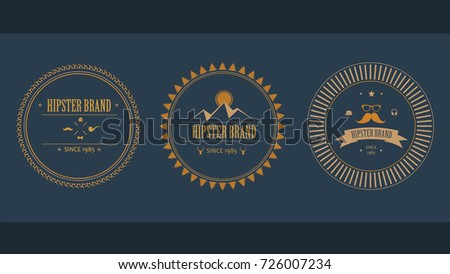 3 different Hipster themed vector logos.