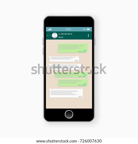 Social network concept. Blank template. Chatting and messaging. SMS messages sending. Vector modern chatting window. Chating and messaging concept. Social network concept. Chating messaging concept Royalty-Free Stock Photo #726007630
