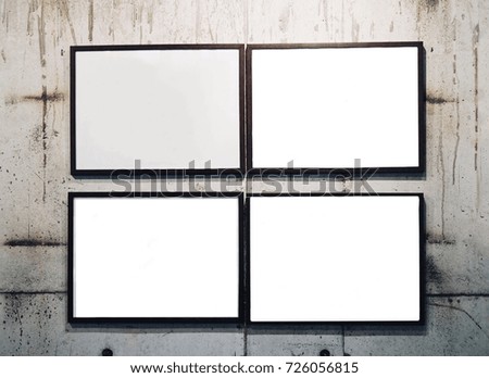 Blank space of Photo frame on wall texture.
