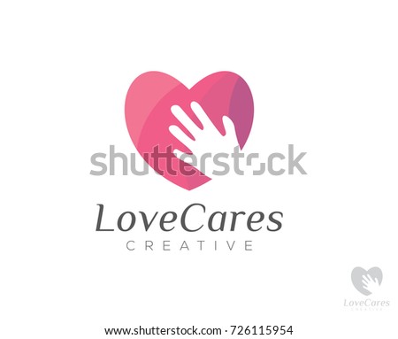 love care help logo icon heart vector template
