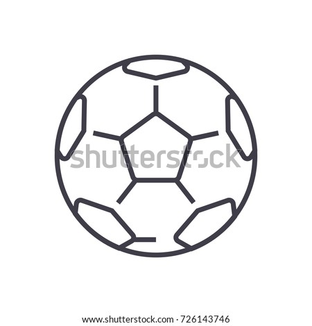 soccer ball,football vector line icon, sign, illustration on background, editable strokes