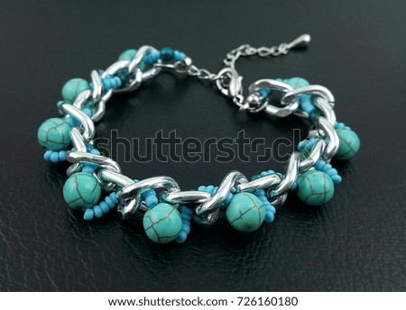 Blue Lucky Stone staibless bracelet