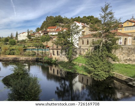 Allariz old town and Arnoia river, Galicia, Spain.