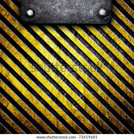 metal plate with warning stripe