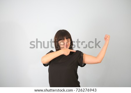 Young woman showing her beautiful arm