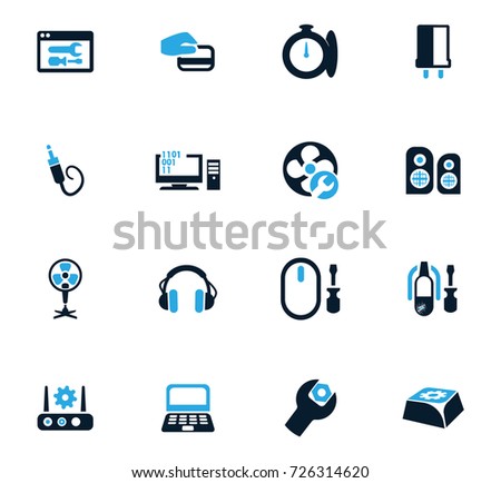 Electronic icons set for web sites and user interface