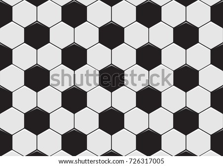 Black and white soccer ball pattern background. Vector illustration.