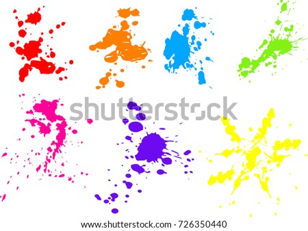 Vector paint splatters.Colorful splashes set.