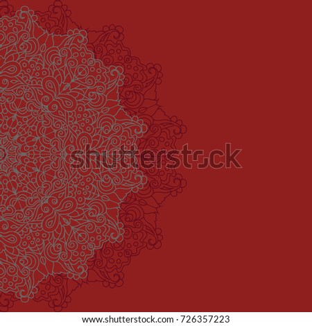 Ornamental round organic pattern, circle background with many details, can be used for wallpaper, pattern fills, ,surface textures,  round ornamental natural doily pattern, decor, wine, decoupage.