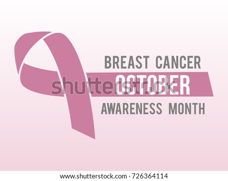 Breast cancer awareness concept with text and Pink ribbon. Vector illustration
