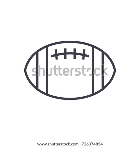 american football vector line icon, sign, illustration on background, editable strokes