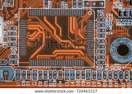Vector eps10.Circuit board. Electronic computer hardware technology. Motherboard digital chip Tech science background. Integrated communication processor. Information engineering component