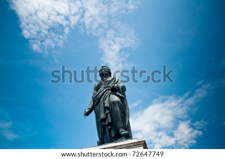 statue of composer W.A.Mozart in Salzburg