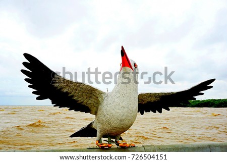 Seagull statue of the Bangpoo, Thailand