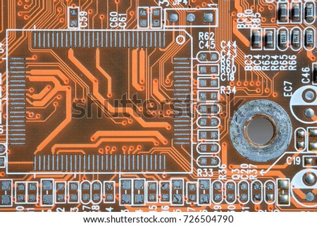 Mainboard computer . Electronic circuit board. Mainboard texture background can use to display or montage on products Isolated on white background