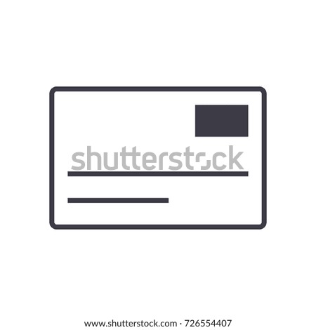 postcard,email vector line icon, sign, illustration on background, editable strokes