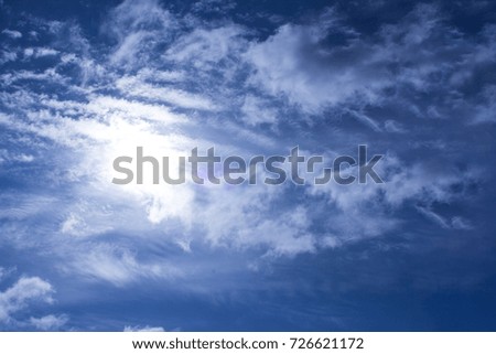 Sun and clouds in the sky