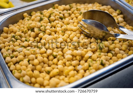 Plate with chickpeas