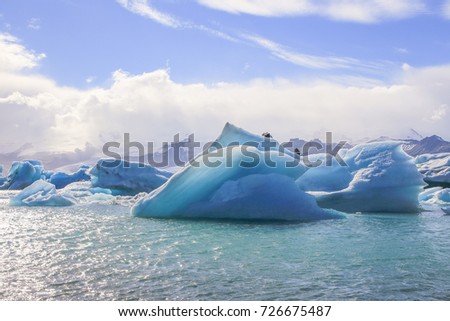 Iceberg in the glacier lagoon Jokulsarlon, Iceland