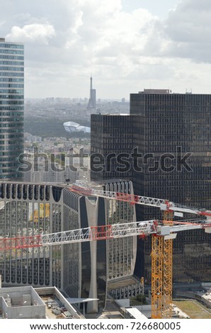 Construction in the La Defense, Paris, France.