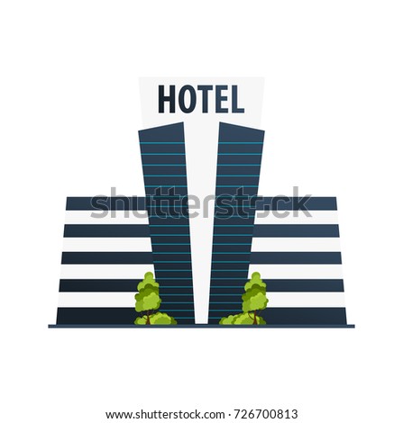 Hotel building. Guest house. Travel and trip