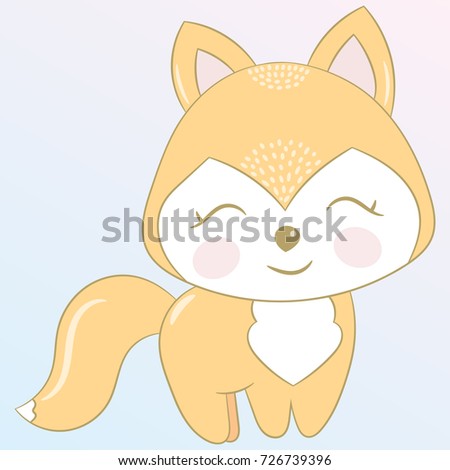 Cute fox. Children's illustration with a fox. Best Choice for cards, invitations, printing, party packs, blog backgrounds, paper craft, party invitations, digital scrapbooking.