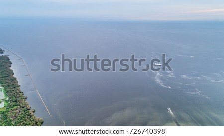 Samut Sakhon Province Gulf of Thailand Aerial View