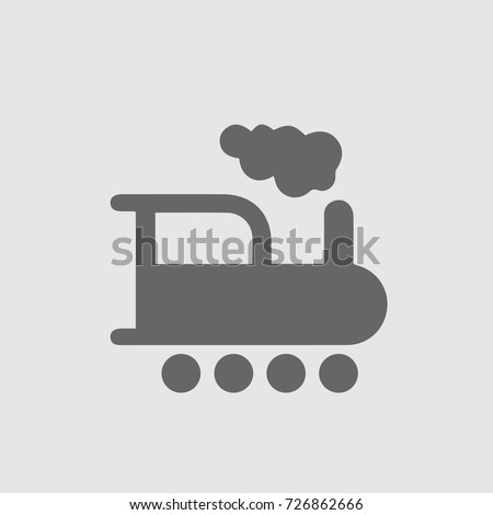 Train vector icon eps 10. Vintage old simple isolated pictogram.