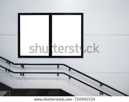 Mock up Posters media advertising in Public building space with stairs
