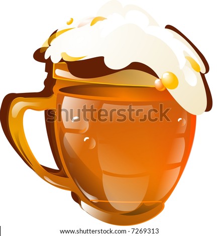 a mug of beer isolated on white