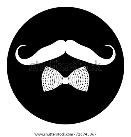 Isolated stamp with a silhouette of a hipster mustache, Vector illustration