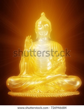 Buddha statue light around the body