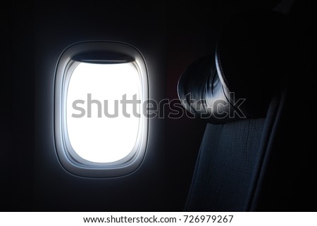 Window View From Passenger Seat On Commercial Airplane Royalty-Free Stock Photo #726979267