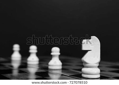 Chess photographed on a chess board